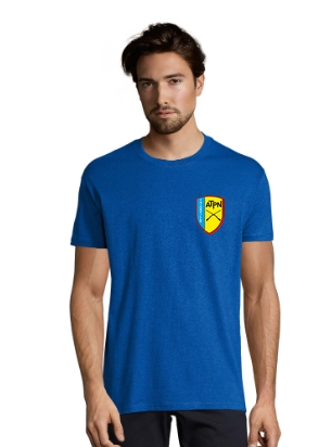 Tee shirt bleu floqué - devant